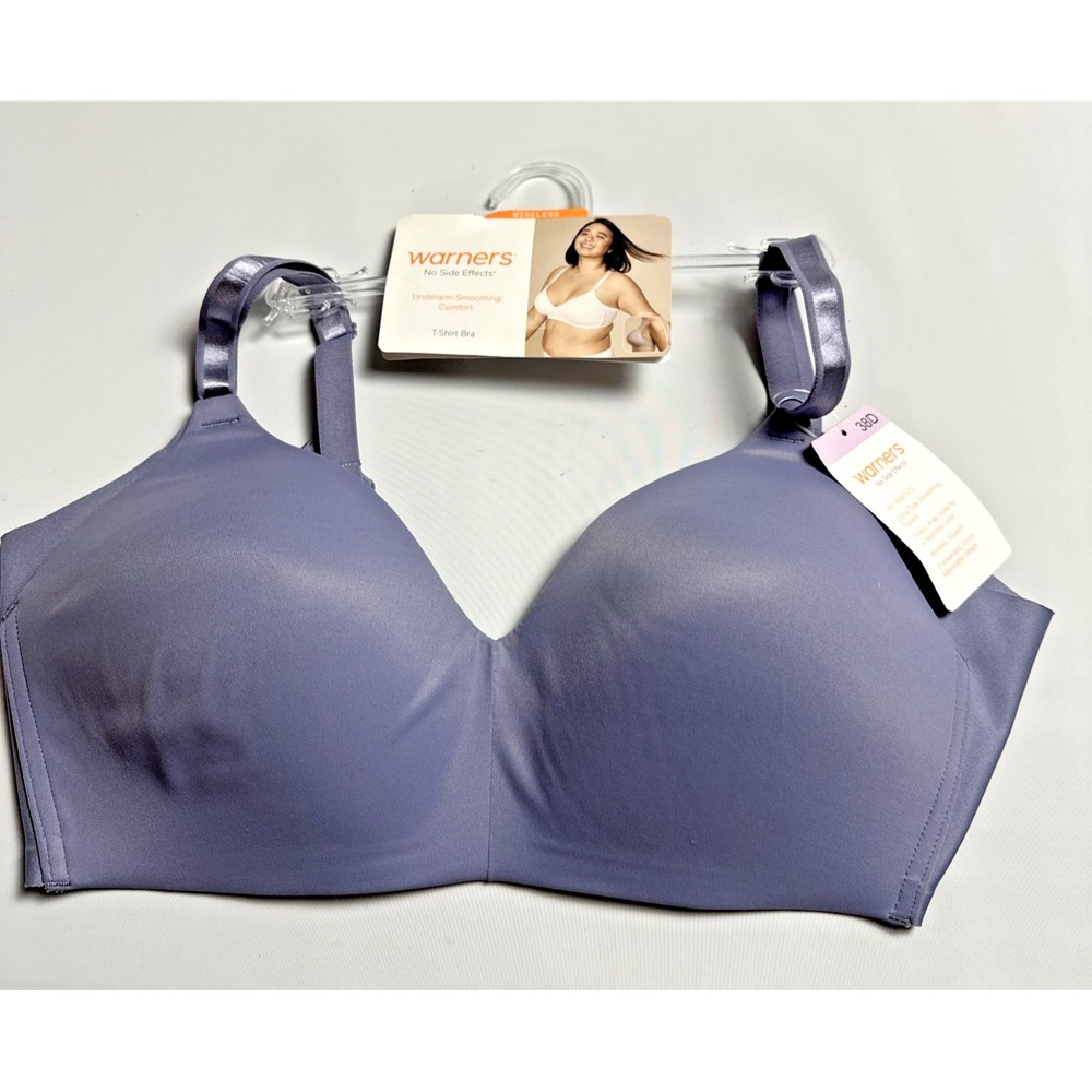 Warners No Side Effects 38D Wireless T Shirt Bra Side Smoothing Seamless NWT